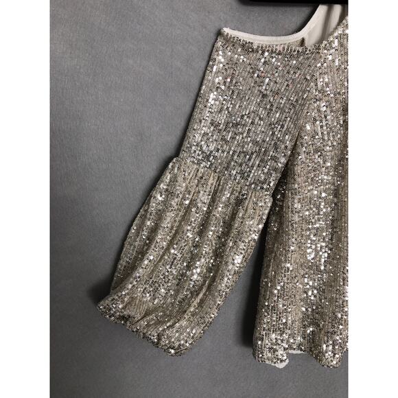 CeCe Women's Size Small Cold Shoulder Sequin Top NEW - Picture 4 of 7